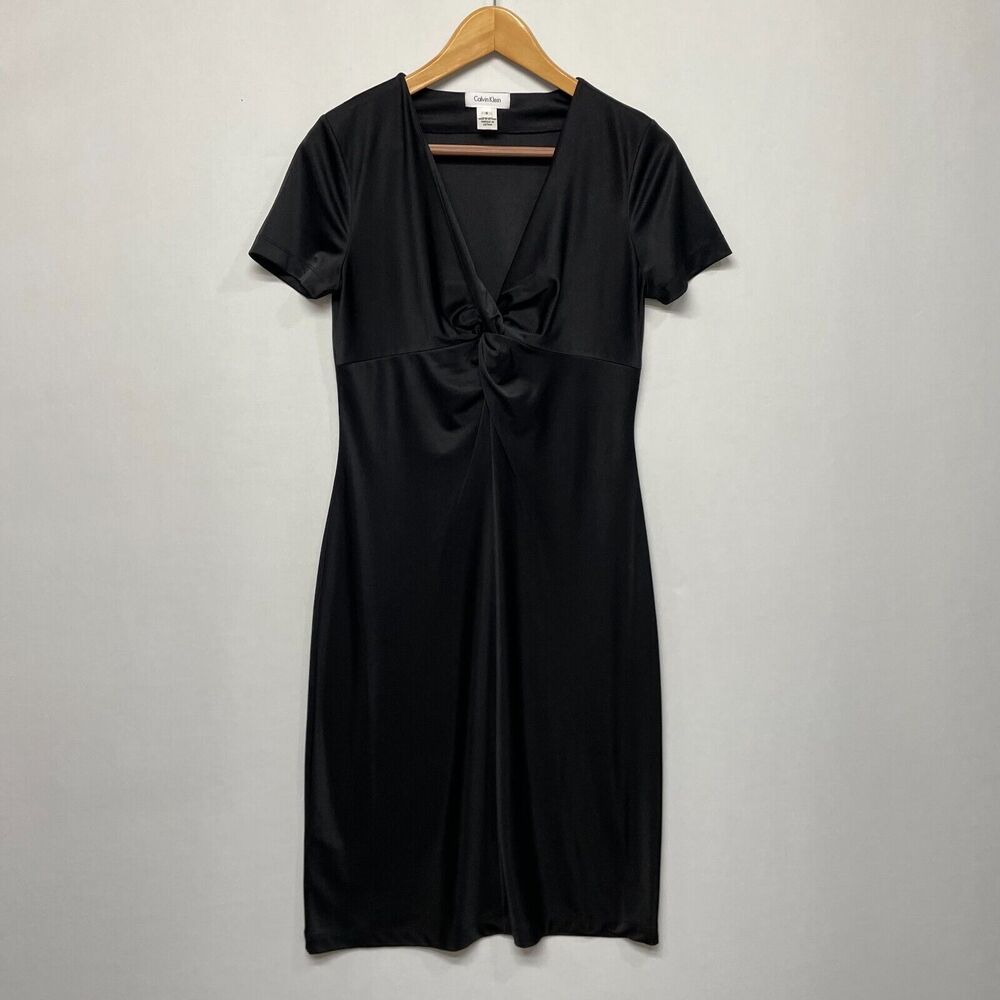 Calvin Klein Women Short Sleeve Dress Size Small Black M217 -5